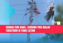 Hendak Curi Kabel, Seorang Pria Malah Tersetrum di Tiang Listrik