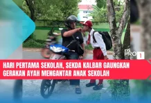 Hari Pertama Sekolah, Sekda Kalbar Gaungkan Gerakan Ayah Mengantar Anak Sekolah