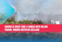 Karhutla Dekat SMA 4 Sungai Raya Belum Padam, Ganggu Aktivitas Belajar