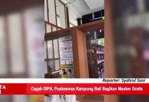 Cegah ISPA, Puskesmas Kampung Bali Bagikan Masker Gratis