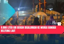 9.000 Liter Air Bersih Disalurkan ke Warga Bangka Belitung Laut
