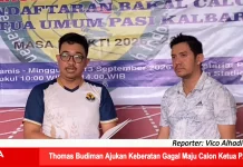 Thomas Budiman Ajukan Keberatan Gagal Maju Calon Ketua PASI Kalbar