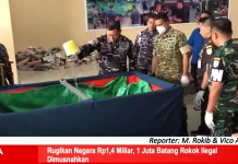 Rugikan Negara Rp1,4 Miliar, 1 Juta Batang Rokok Ilegal Dimusnahkan