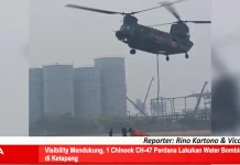 Visibility Mendukung, 1 Chinook CH-47 Perdana Lakukan Water Bombing di Ketapang