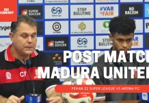 Sesi Jumpa Pers Madura United usai Hadapi Arema FC