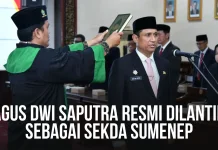 Agus Dwi Saputra Resmi Dilantik Sebagai Sekda Sumenep