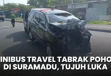 Minibus Travel Kecelakaan di Jalur Suramadu