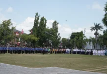 Paskibra Sukses Pengibaran Merah Putih HUT ke-81 RI di Pemkab Sumenep