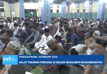 Salat Tarawih Perdana di Masjid Muhajirin Muhammadiyah Pangkalpinang