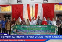 Pemkot Surabaya Terima 2.000 Paket Sembako dari Yayasan Bhakti Persatuan