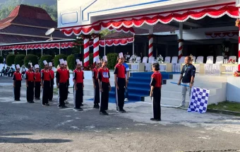 Lomba Gerak Jalan SD dan SMP Meriahkan HUT Kemerdekaan RI ke 81 di Sangihe