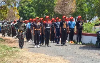 Jelang HUT ke-81 RI, Paskibra Talaud Latihan Gabungan Bersama TNI-Polri