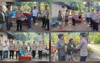 Kapolres Talaud Sambangi dan Bantu Korban Kebakaran Dapur di Melonguane