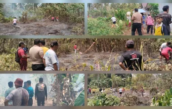 Kebakaran Kebun di Belakang Rudis Puskesmas Damau Berhasil Dipadamkan