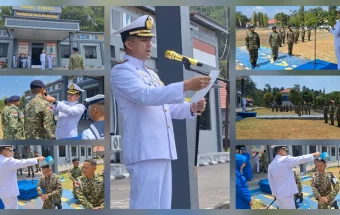 Danlanal Melonguane Pimpin Upacara Kenaikan Pangkat 13 Prajurit Jalasena