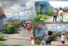 Polsek Beo Tangani Kebakaran Hebat Hanguskan Dua Rumah Warga