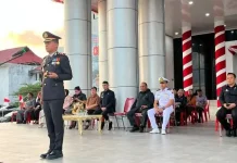 Kapolres Kepulauan Talaud Pimpin Upacara Taptu dan Pawai Obor 2026