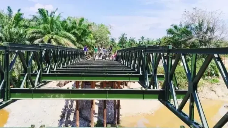 Pembangunan Jembatan Bailey di Cot Girek Terus Dikebut