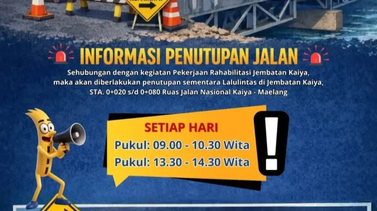 Himbauan BPJN Sulut terkait Pekerjaan Rahabilitasi Jembatan Kaiya