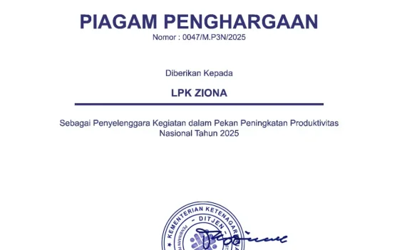 LPK ZIONA Konsisten Selenggarakan Pelatihan di Berbagai Bidang