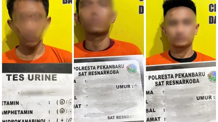 Pesta Narkoba di Pekanbaru, Tiga Pria Diciduk Polisi