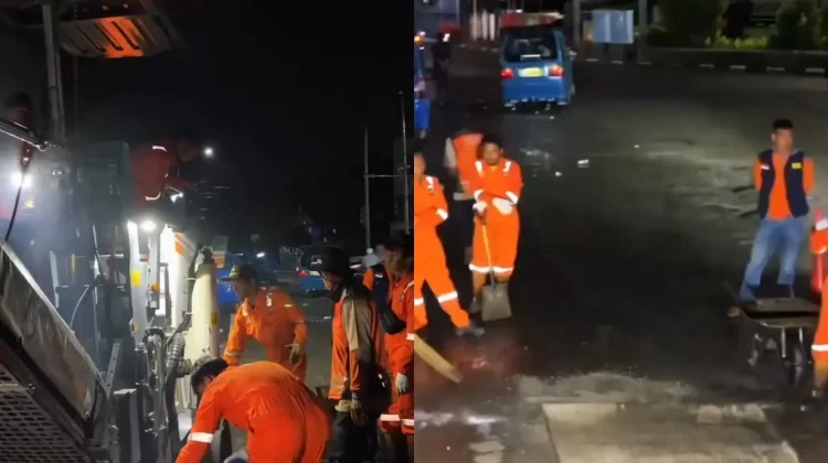 Perbaikan Jalan Ibrahim Aji Dilaksanakan Tiga Malam Berturut-turut