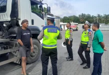Satlantas Bone Ramcek Angkutan Barang di BACB