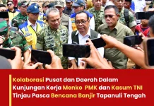 Menko PMK dan Kasum TNI Tinjau Pascabanjir di Tapteng