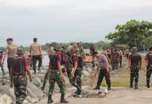 Sinergi TNI, Polri dan Pemkot Palu Bersihkan Kota Dari Sampah