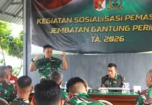 Korem 132 Tadulako Sosialisasi Jembatan Gantung 2026