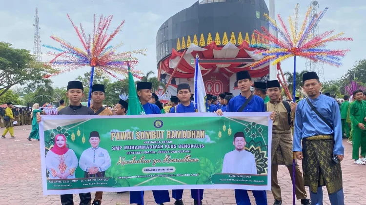 Pawai Islami SMP Muhammadiyah Plus Bengkalis Sambut Ramadhan