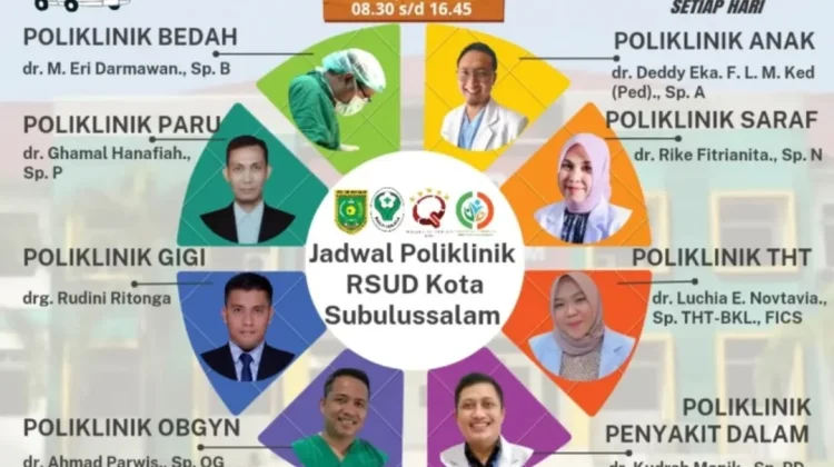 Jadwal Poliklinik RSUD Subulussalam Senin 27 April 2026