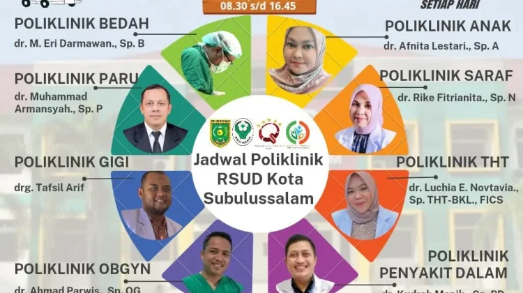Jadwal Poliklinik RSUD Subulussalam Rabu 29 April 2026