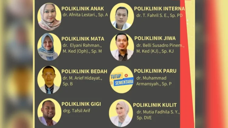 Jadwal Poliklinik Spesialis RSUD Subulussalam Kamis 21 Mei 2026