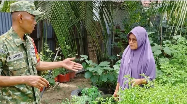 TNI dan Warga di Singkil, Sulap Pekarangan jadi Lahan Ketahanan Pangan