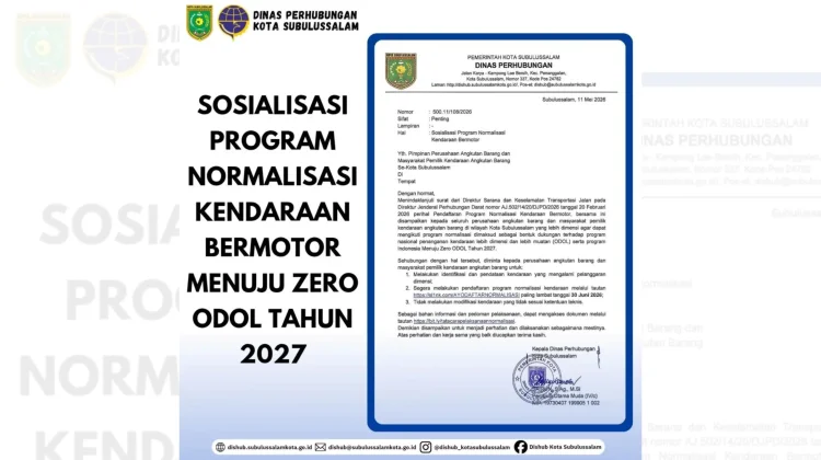 Sasar Pemilik Truk, Dishub Subulussalam Buka Pendaftaran Normalisasi Angkutan
