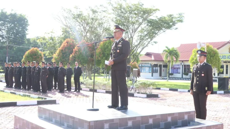 Wakapolres Aceh Singkil Pimpin Upacara Harlah Pancasila di Mapolres Aceh Singkil