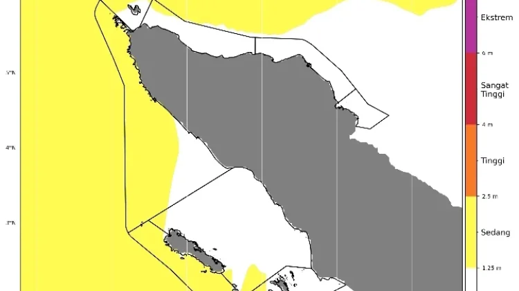 Peringatan Dini Tinggi Gelombang Laut Aceh Singkil di Prediksi 2,5 Meter