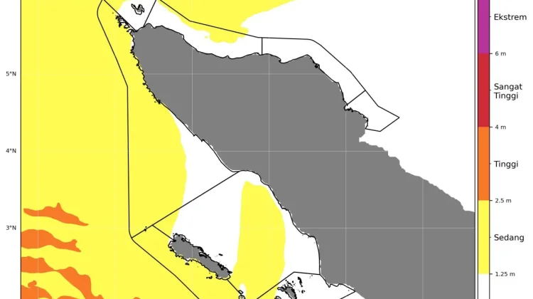 Tinggi Gelombang 1,25-2,5 Meter Berpeluang Terjadi di Perairan Laut Aceh Singkil