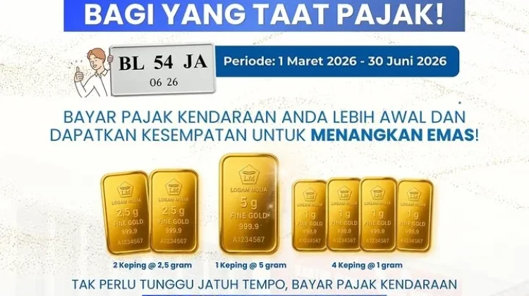 Yuk, Bayar Pajak Kendaraan! Ada Peluang Dapat Emas Dari Samsat Aceh