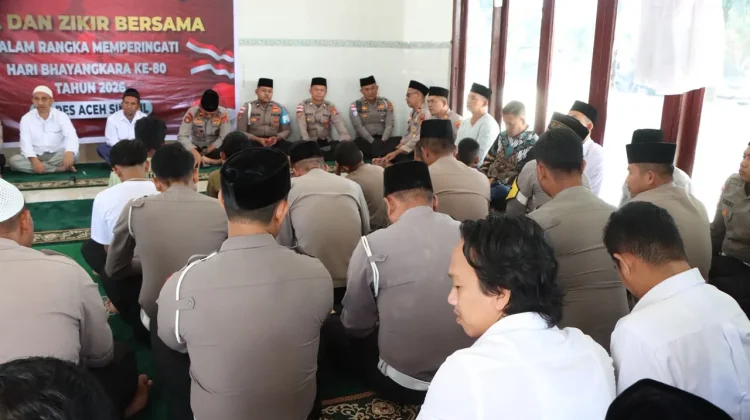 Sambut Hari Bhayangkara, Polres Aceh Singkil Zikir, Doa dan Santuni Anak Yatim Piatu