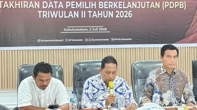 KIP Subulussalam Mutakhirkan Data Pemilih Triwulan II, Total 70.378 Pemilih
