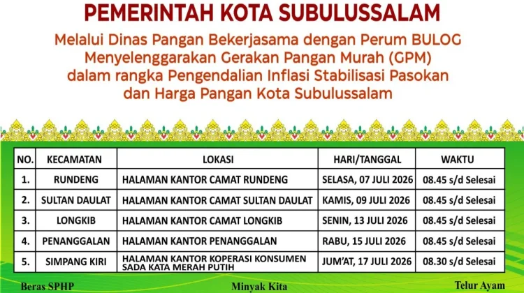 Dinas Pangan Ajak Warga Belanja di Gerakan Pasar Murah