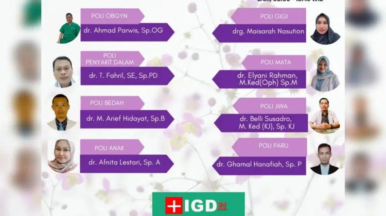 Ini Jadwal Pelayanan Poliklinik RSUD Subulussalam Kamis 23 Juli 2026