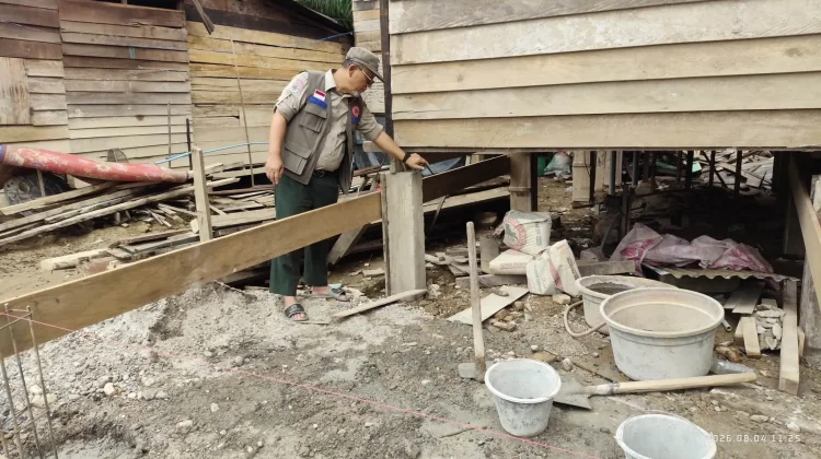 BPBD Subulussalam Cek Progres Pembangunan Rumah Bantuan Korban Banjir di Rundeng