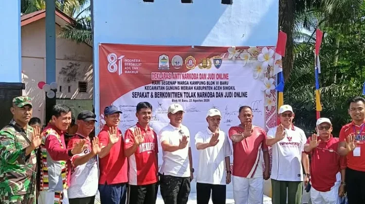 HUT RI ke-81, Desa Blok VI Baru Deklarasikan Anti-Narkoba dan Judi Online