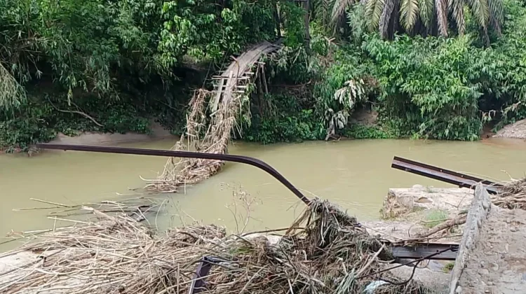 Jembatan Gantung Lae Bersih Subulussalam Putus Total Dihantam Banjir