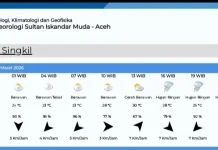 Prakiraan Cuaca Singkil Minggu 8 Maret 2026