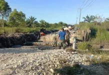 TNI Kebut Pengerjaan Jembatan Aramco Jalur Sebatang- Ujung Bawang Singkil