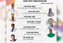 Ini Jadwal Poliklinik RSUD Subulussalam Jum'at 26 Juni 2026